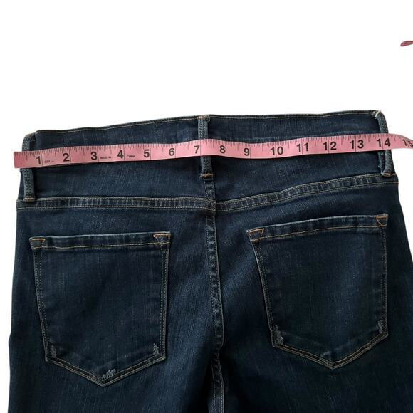 Frame le Skinny de Jeanne Crop Dark Wash Distressed 28 Classic Staple Basic - Picture 7 of 10